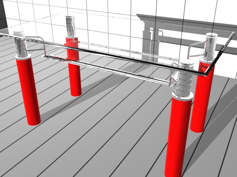 3d double glass table