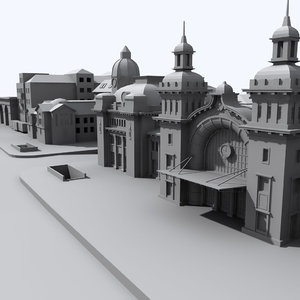 3d model railway station buildings