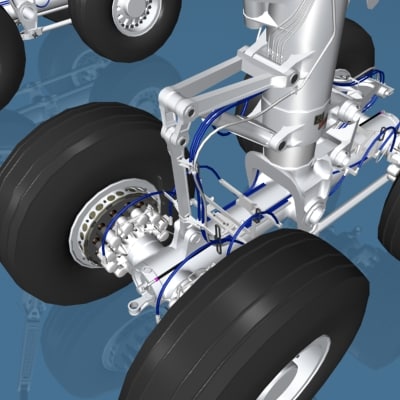 airbus a330 landing gear 3d model