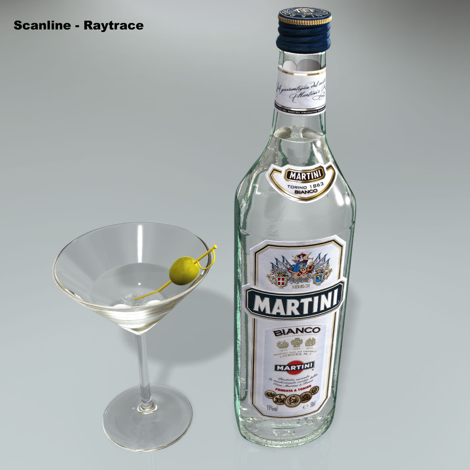 bottle martini 3d model