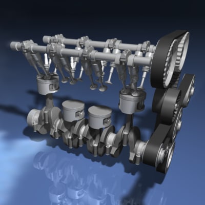 i4 engine 4 3d model