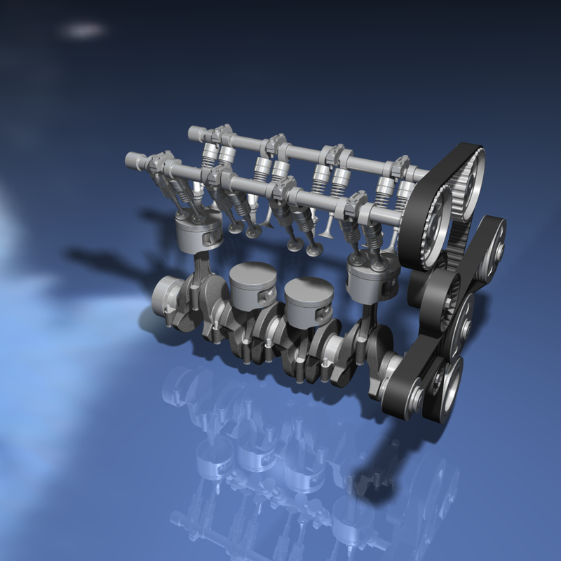 i4 engine 4 3d model