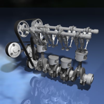 i4 engine 4 3d model