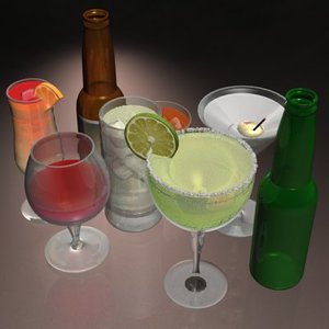 3d model bar drinks cocktail