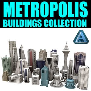 3d model metropolis buildings skyscrapers