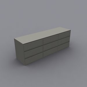 horizontal file cabinet 3d model