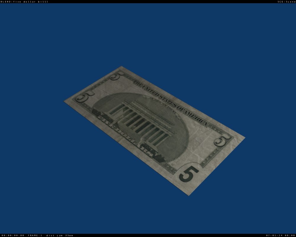 money 3d model obj free download