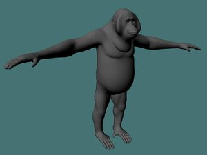 3ds orangutan primate