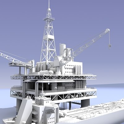 oil rig tanker 3d model