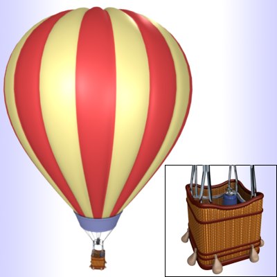 hot air balloon basket c4d.