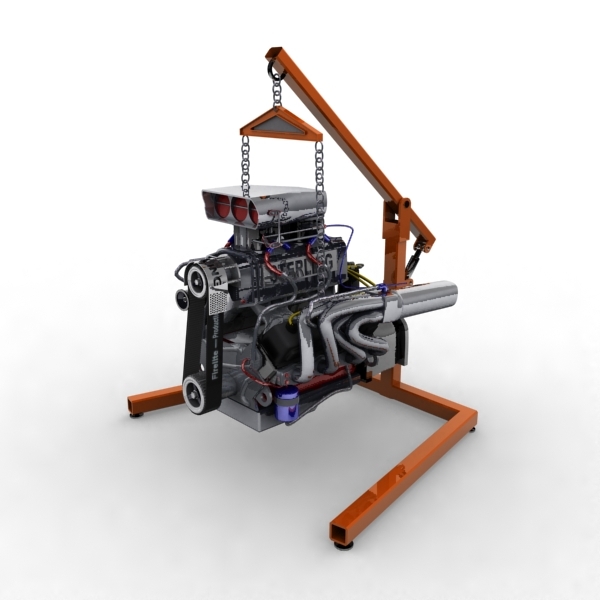 3d engine block blown