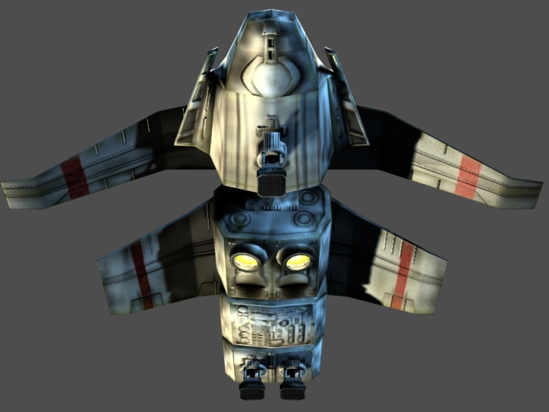 lowpoly cargo spacecraft3d模型