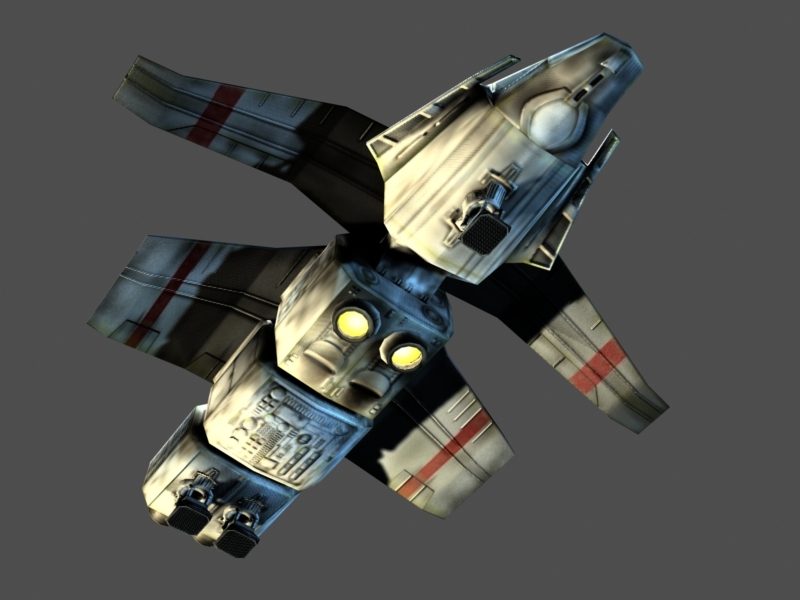 lowpoly cargo spacecraft3d模型