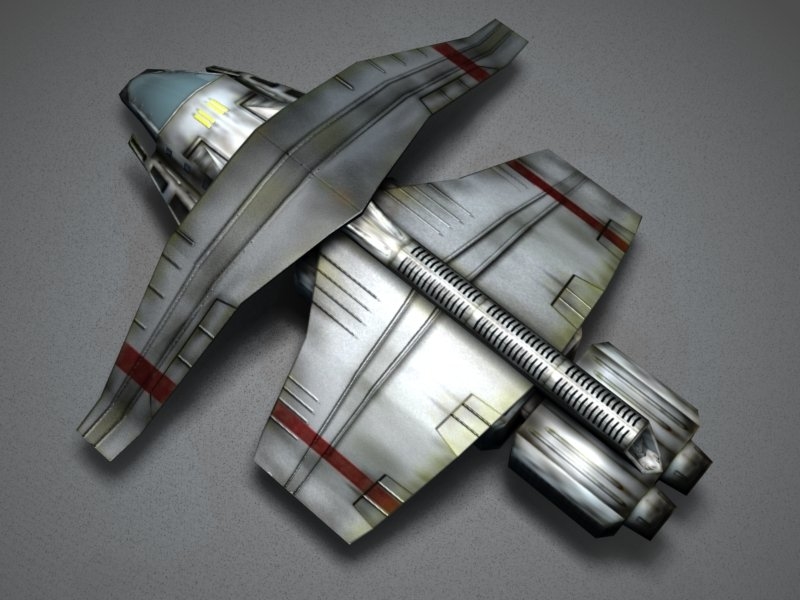 lowpoly cargo spacecraft3d模型