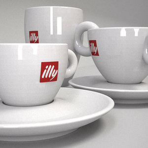 illy logo cup set 3d lwo