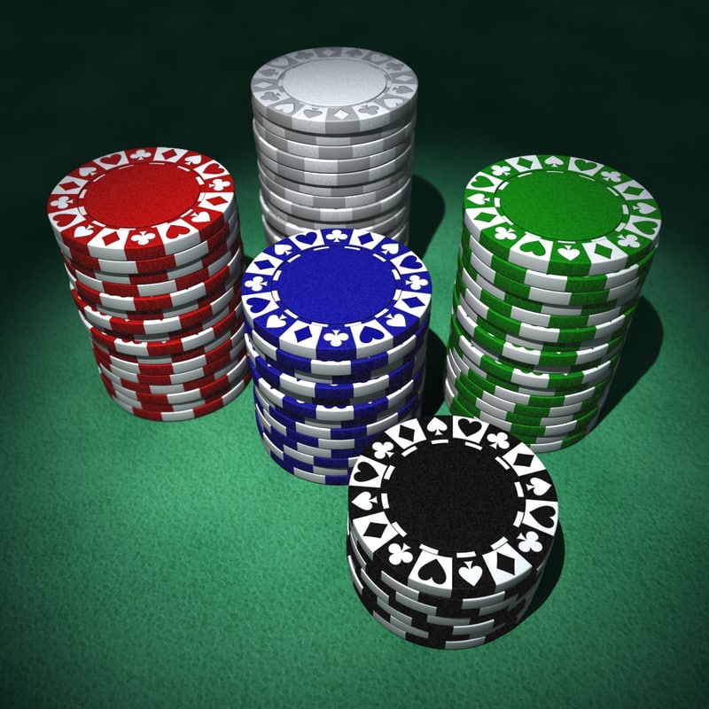 clay poker chips 3d model