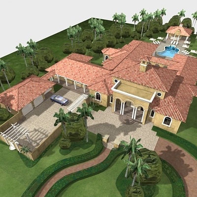 custom residence spanish 3d model