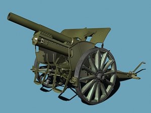 german howitzer wwi 3d model