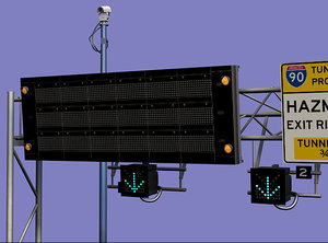 3ds max highway sign approach tunnel