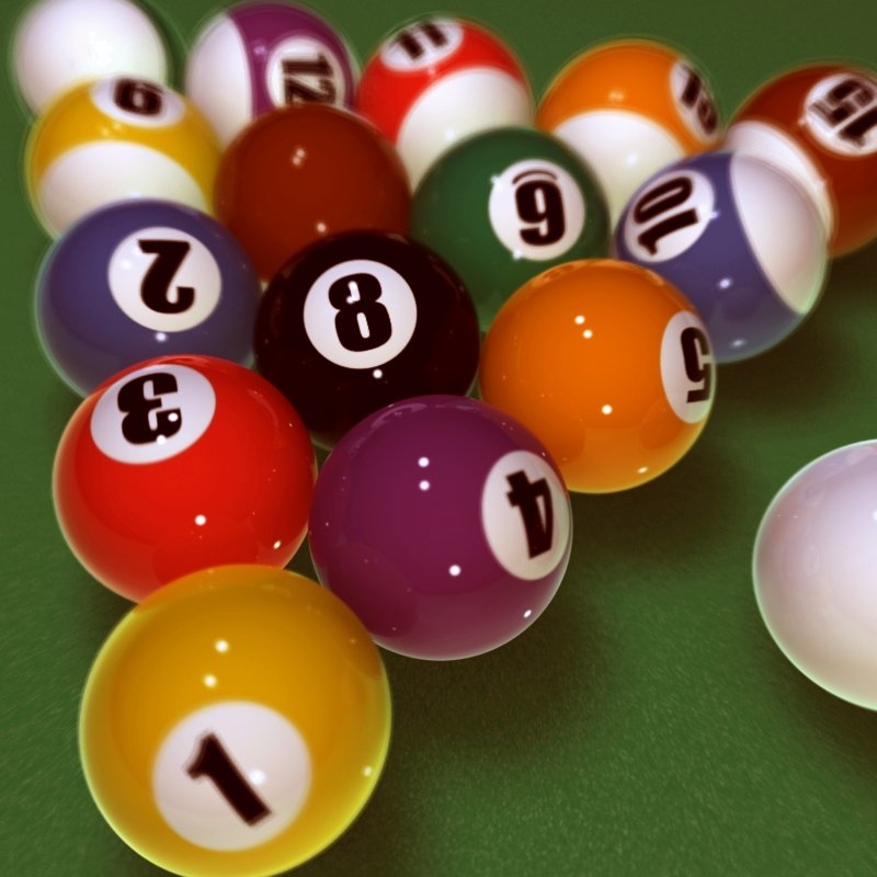 3d billiard pool ball set model