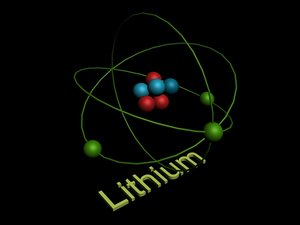 element lithium protons neutrons 3d model