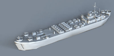 Landing Ship Tank 3d Model