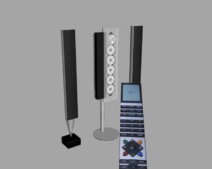 music loudspeakers remote 3d model