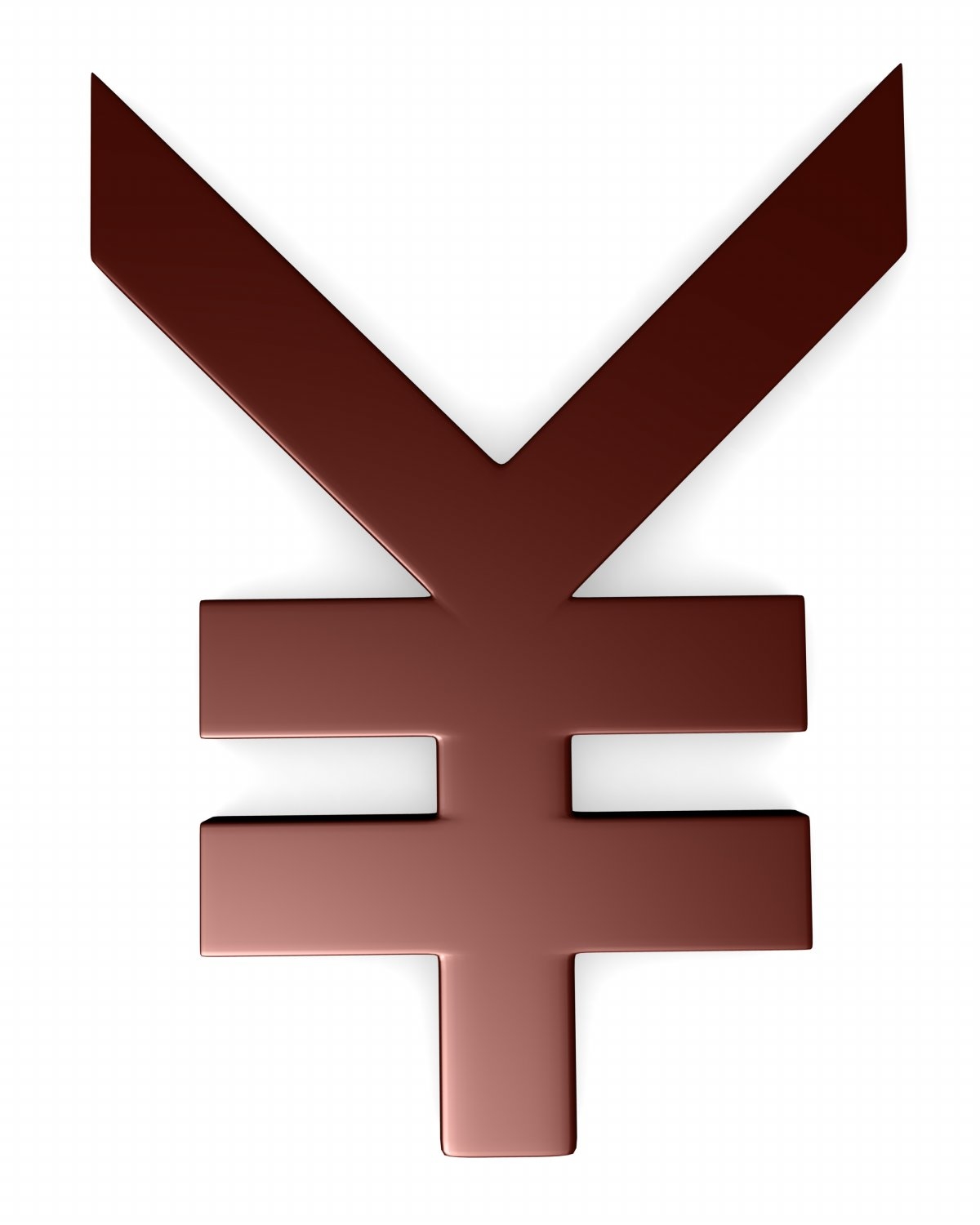3d model yen symbol sign