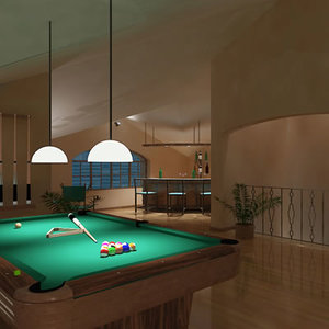 3d model of penthouse bar interior