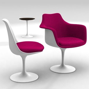 chairs armchairs table - 3d model