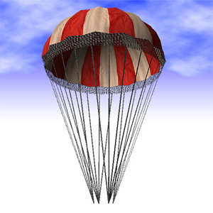parachute air-drop cargo 3d model