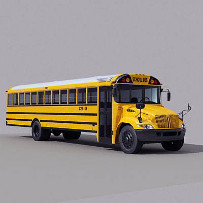 3d model american school bus