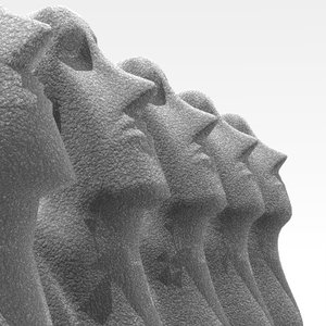 3d moai statues rapa nui