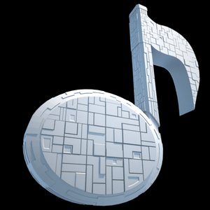 spaceship musical note 3d 3ds