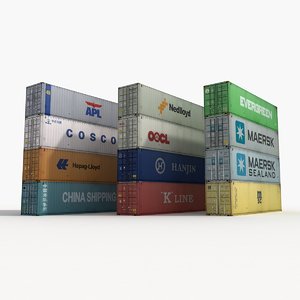 pack containers 3d model