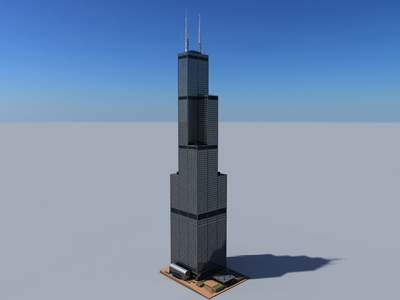 sears tower building 3d model