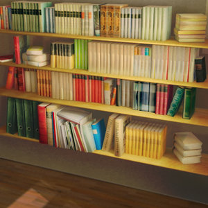 books literature library 3d model