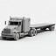 3d semi truck flatbed trailer model