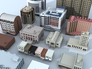 3d model small medium rise buildings