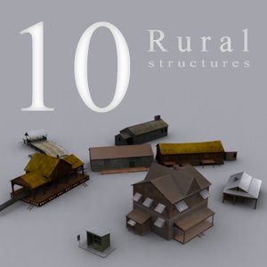 rural houses barrack 3d model