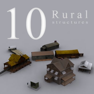 modelo 3d Conjunto de estructuras rurales - TurboSquid 347923