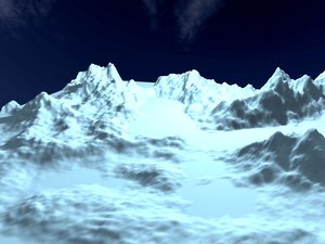 3d model of mountain glass hills montagne