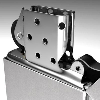 3ds max chrome zippo lighter