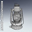 3d weathered oil lamp model
