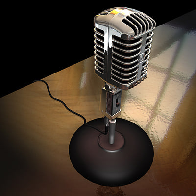 3d microphone chrome hanging