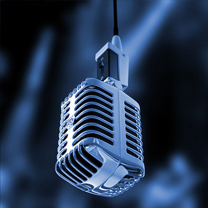 3d microphone chrome hanging