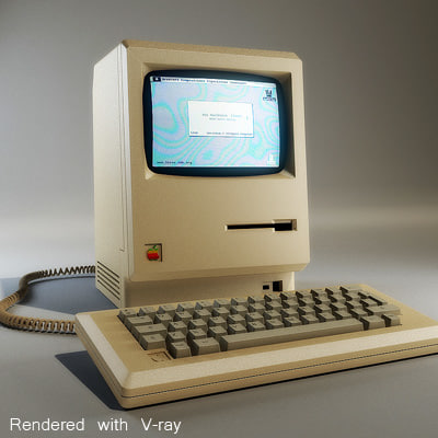 3d model apple macintosh computer