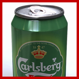 3d 33cl carlsberg beer model