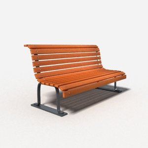 3d model garden bench