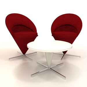 3ds max cone chair table